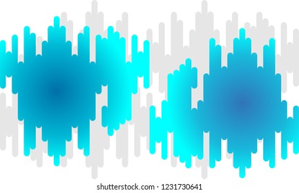 Blue and grey background with halftone transition. Rounded lines pattern.