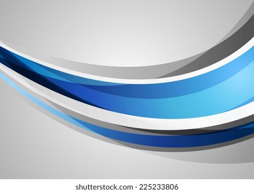 Fondo de olas corporativas azules y grises. Diseño de vectores
