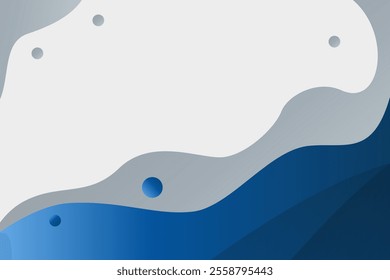 blue and grey fluid wave abstract background for template