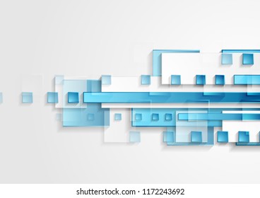 Blue and grey geometric tech abstract background. Vector design