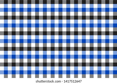 Blue and Grey Gingham pattern. Texture from rhombus/squares for - plaid, tablecloths, clothes, shirts, dresses, paper, bedding, blankets, quilts and other textile products. Vector illustration EPS 10