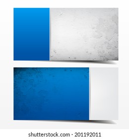 Blue and grey grunge template. Great use for business cards, backgrounds or banners. (EPS10 Vector)