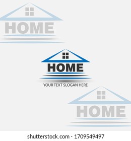 Blue and grey Home logo vector design, Vector Illustration.