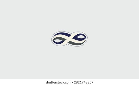Blue and grey infinity loop symbol vector illustration represents eternity, connection, and unlimited possibilities.