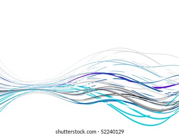 Blue and grey lines on the white