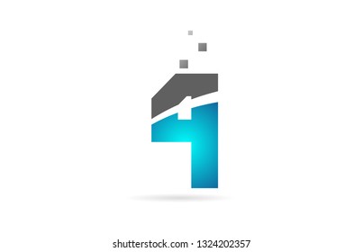 blue grey number 4 logo design suitable for a company or business