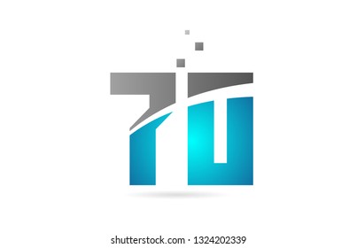 blue grey number 70 logo design suitable for a company or business