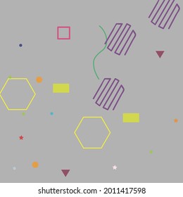 Blue Grey Red Ornamental Fabrics. Colorful Simple Violet Vector Background. Yellow Green Orange Digital Geometrical Modern Design. Purple Multicolor Pink Modern Style Simple Hipster Art.