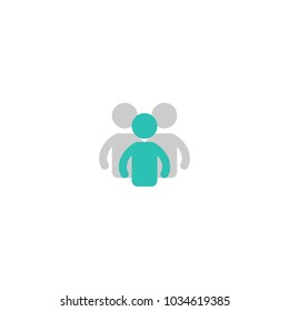 blue and grey silhouettes of men. Flat icon isolated on white. User avatar pictogram. Isolated on white. Vector illustration. people symbol