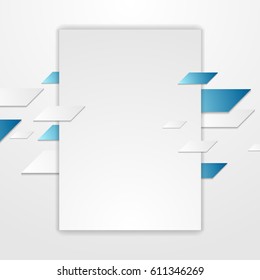Blue grey tech corporate flyer design vector background