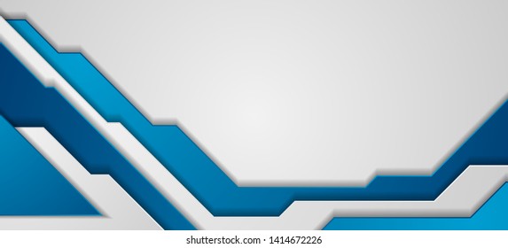 Blue and grey tech geometric abstract background. Vector corporate design