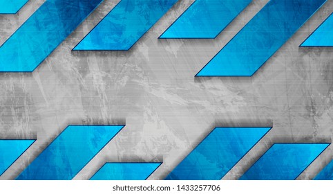 Fondo abstracto de tecnología azul y gris. Diseño de vectores