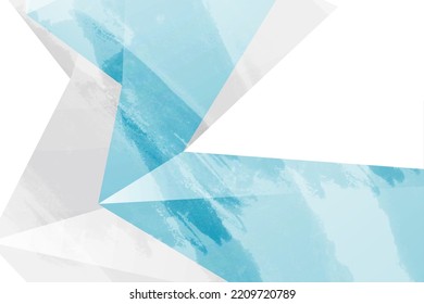 Blue grey tech low poly abstract grunge background. Watercolor blot vector design