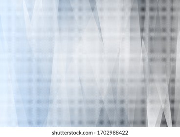 Blue and grey tech minimal background with abstract stripes and dots. Vector illustration