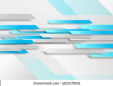 Blue and grey technology geometric abstract background. Vector design