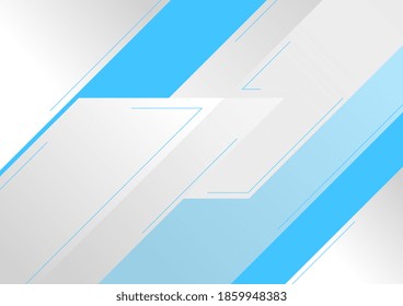 Blue and grey technology geometric abstract background. Vector minimal art design