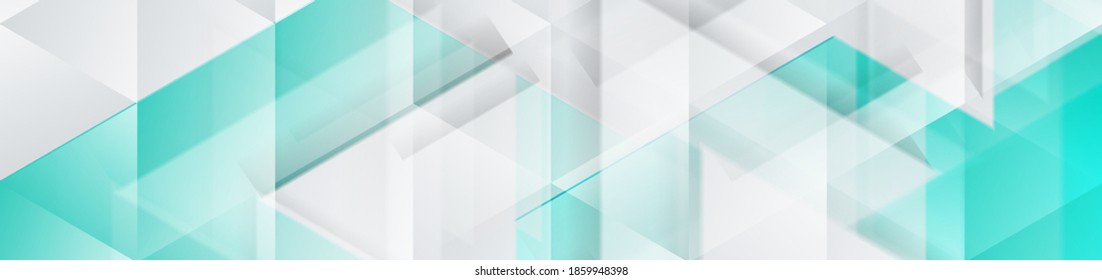 Diseño de banner web de tecnología azul y gris con triángulos brillantes. Futurista brillante fondo de polos bajo. Ilustración del vector