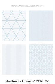 Blue grey tiny geometric collection seamless pattern.