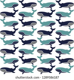 Blue Whale Pattern Stock Vector (Royalty Free) 1289577889 | Shutterstock