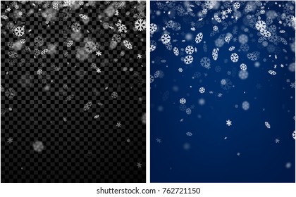 Blue and grey winter backgrounds with snowflakes. Vector illustration.