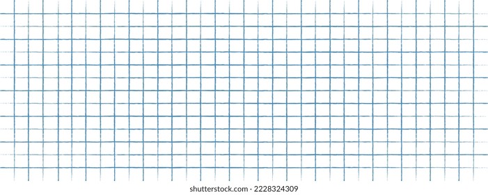 Blue grid background vector illustration isolated on white. Blue textured lines paper sheet banner. Abstract squared backdrop
