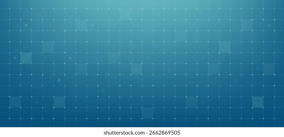 Blaues Raster mit Kreuzen und Kreisen auf Farbverlauf-Hintergrund, das eine moderne Farbgrafik symbolisiert. Futurismus und Daten.