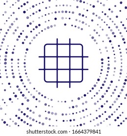 Blue Grid graph paper icon isolated on white background. Abstract circle random dots. Vector Illustration