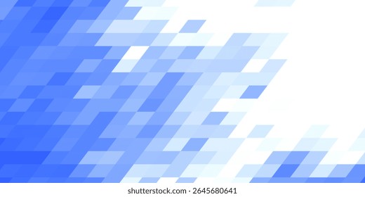 Blue grid mosaic background. Vector backdrop with badge. Hexagon. Geometric. Triangle. Fresh blue background. Creative design templates.