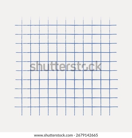 Blue grid pattern on a white background. The grid features evenly spaced lines creating squares. Simple grid design, perfect for backgrounds or textures. Graphic illustration vector.