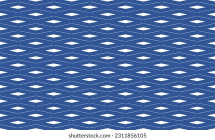 blaues Gitter, blaues Streifennetz, verbunden mit einem Diamantmuster, Nahtlose Bildwiederholung für Stoffdruck 