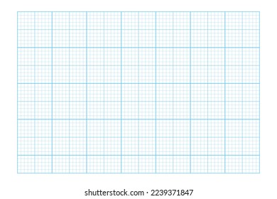 Blue grid texture of notebook page. Checkered sheet template for math education, office work, memos, drafting, plotting, engineering or architecting measuring, cutting mat. Vector illustration