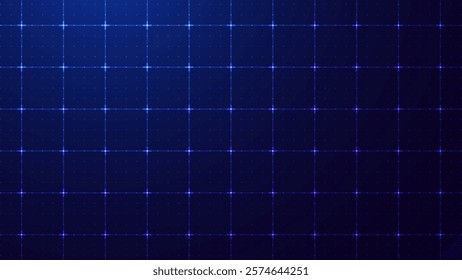 Blue Grid for Virtual Technology Futuristic User Interface HUD. Tech Science Event Conference Forum Backdrop Design. Artificial Intelligence Neural Network and Hi-Tech. Vector Illustration
