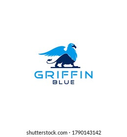 Blue Griffin Logo Design Vector