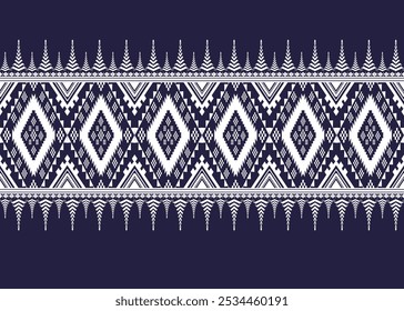 Padrão étnico grométrico azul sem emenda 
Tradicional,Tecido,Navajo,padrão nativo americano