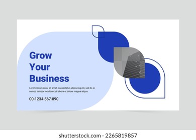 Blue grow your business facebook cover