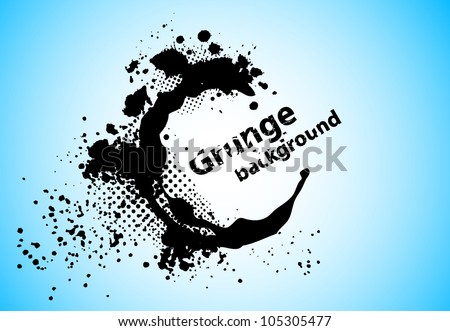 Blue grunge background with black ink print Stock photo © 