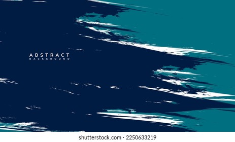 Blue grunge brush stroke on white background
