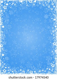 blue grunge christmas background, vector illustration