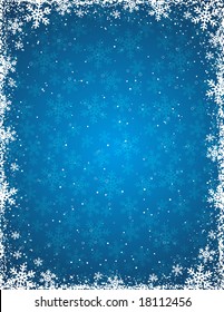 blue grunge christmas background, vector illustration