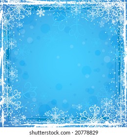 blue grunge christmas background, vector illustration