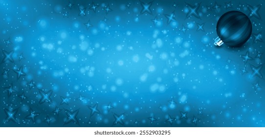 Blue grunge Christmas background, Christmas wishes background, Winter Snowfall Christmas background, Flying snow flakes and stars on winter blue background. snowflake template. Vector illustration.