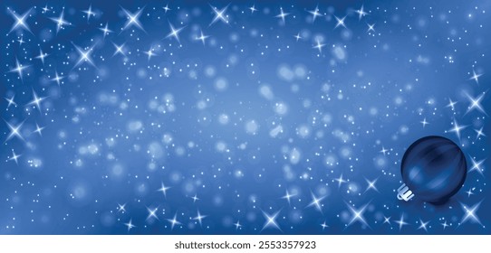 Blue grunge Christmas background, Christmas wishes background, Winter Snowfall Christmas background, Flying snow flakes and stars on winter blue background. snowflake template. Vector illustration.