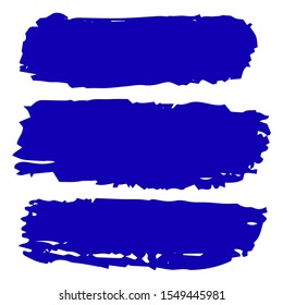 Blue Grunge Design. Colorful Brush Paint. Watercolor Drawing. Distress frame. Dirty Art Graffiti. Set Of Hand Drawn Indigo Dirty Brushes. Brush Graffiti. Watercolor Layer.