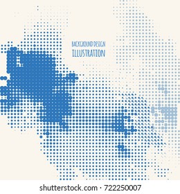 Blue Grunge Effect. Overlay Distress Dirty Grain. Color Vector Texture