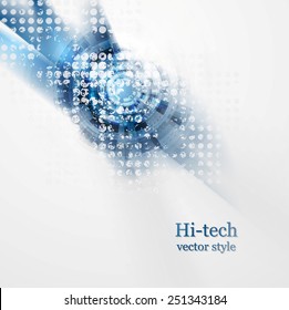 Blue grunge hi-tech abstract background. Vector design