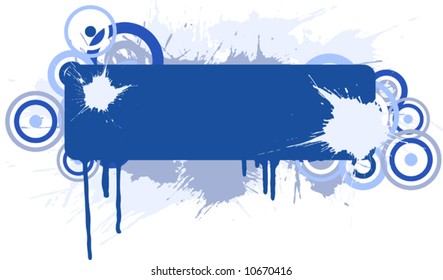 Blauer Grunge-Plakat. Vektorgrafik.