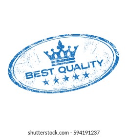 Blue grunge rubber stamp with the text best quality written inside the stamp