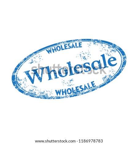 Blue grunge rubber stamp with the text wholesale written on the stamp