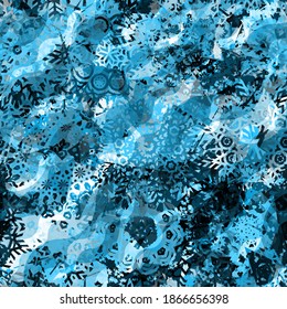 Grunge azul textura sin fisuras con ánimo invernal. Resumen de fondo vectorial para página web, fondo de banners, tela, decoración doméstica, envoltura
