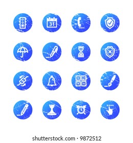 blue grunge software icons